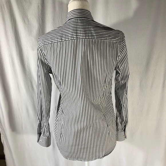 Mark Shale Black/White Striped Long Sleeve Blouse - Picture 5 of 8